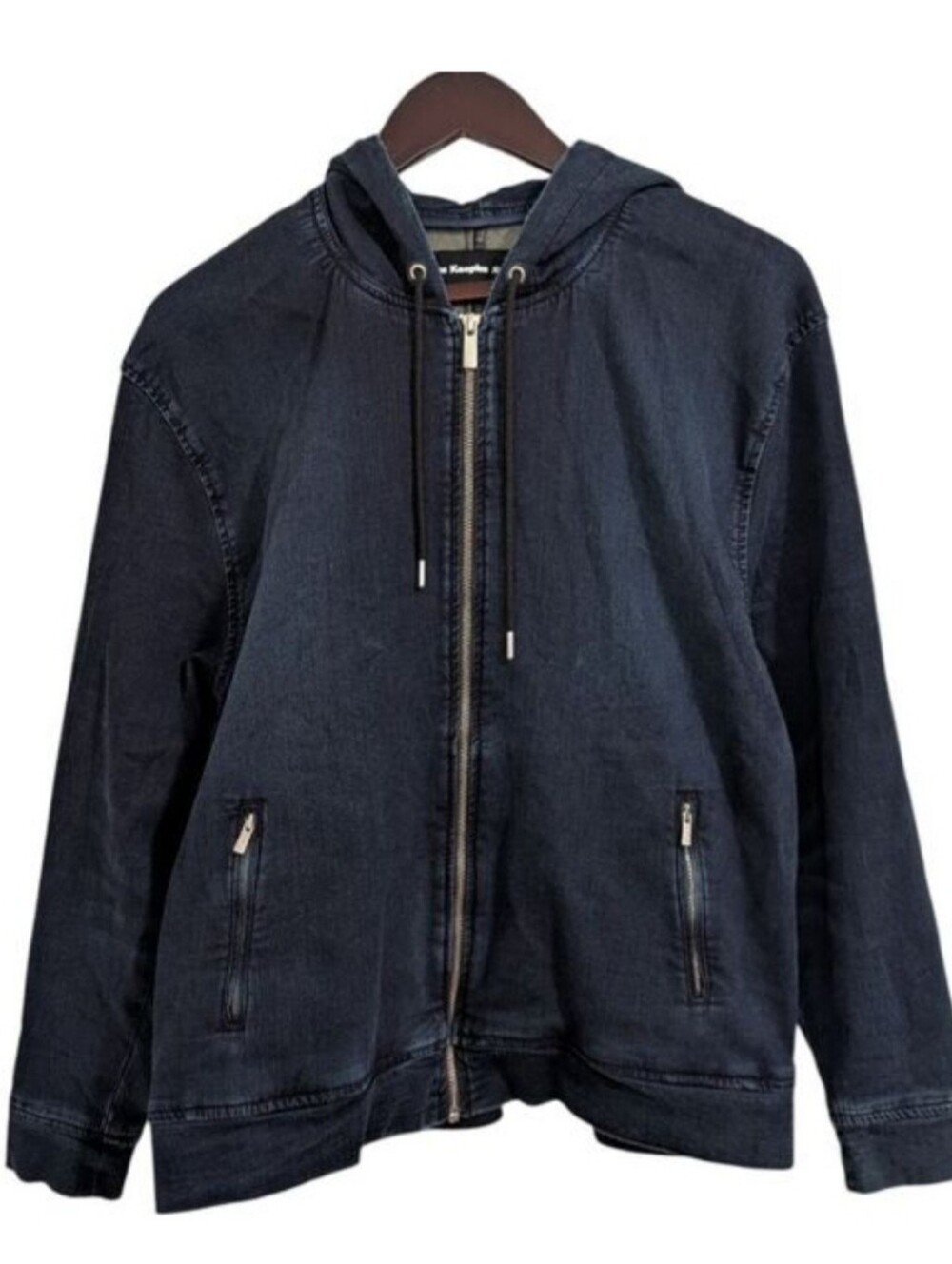 The Kooples Navy Blue Hooded Zip Jacket